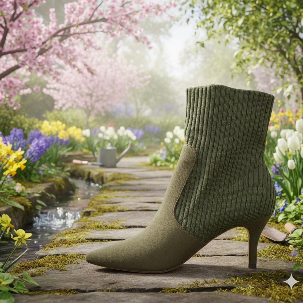 Elegant Olive Heeled Boots for Women